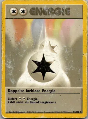 Pokémon-Karte Doppelte farblose Energie 96/102 Grundset