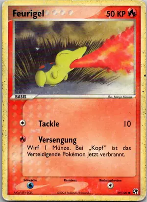 Pokémon-Karte Feurigel 59/100 EX Sandsturm