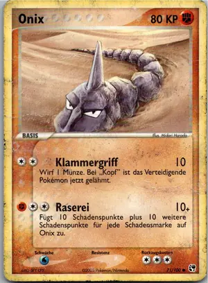 Pokémon-Karte Onix 71/100 EX Sandsturm