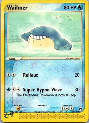 Pokémon-Karte Wailmer 83/100 EX Sandsturm