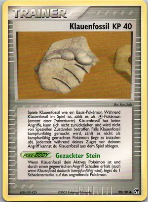 Pokémon-Karte Klauenfossil 90/100 EX Sandsturm