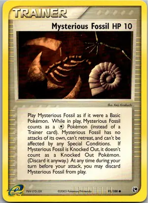 Pokémon-Karte Mysterious Fossil Geheimnis-Fossil 91/100 EX Sandsturm