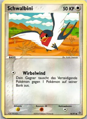 Pokémon-Karte Schwalbini 76/97 EX Drache