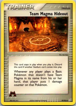 Team Magma Hideout 83/95 EX Team Magma vs Team Aqua – Vorderseite