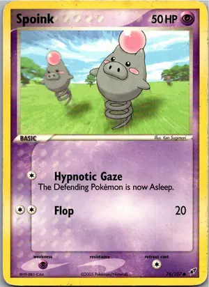 Pokémon-Karte Spoink 76/107 EX Deoxys