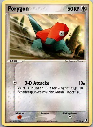 Pokémon-Karte Porygon 69/115 EX Verborgene Mächte