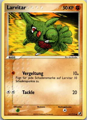 Pokémon-Karte Larvitar 61/115 EX Verborgene Mächte