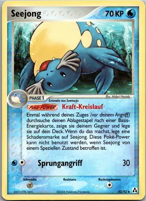 Pokémon-Karte Seejong 43/92 EX Legend Maker