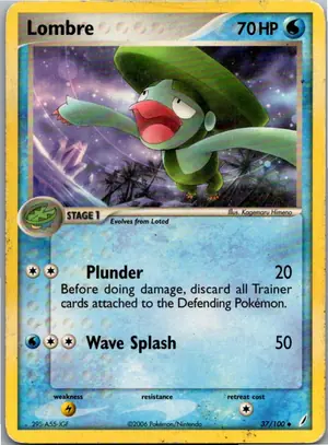 Pokémon-Karte Lombre Lombrero 37/100 EX Crystal Guardians