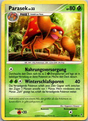 Pokémon-Karte Parasek 38/147 Ultimative Sieger