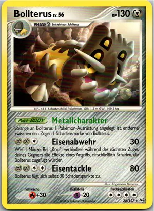 Pokémon-Karte Bollterus 20/127 Platin