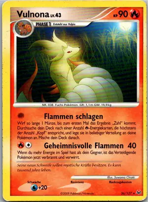 Pokémon-Karte Vulnona 36/127 Platin