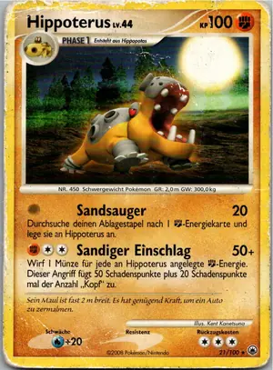 Pokémon-Karte Hippoterus 21/100 Majestätischer Morgen