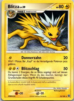 Pokémon-Karte Blitza 23/100 Majestätischer Morgen