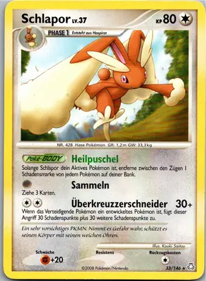 Pokémon-Karte Schlapor 33/146 Erwachte Legenden