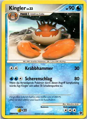 Pokémon-Karte Kingler 20/106 Epische Begegnungen