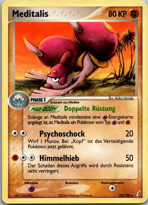 Pokémon-Karte Meditalis 25/100 EX Crystal Guardians