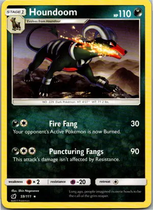 Pokémon-Karte Houndoom Hundemon 59/111 Aufziehen der Sturmröte