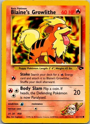 Pokémon-Karte Blaine's Growlithe 62/132 Gym Challenge