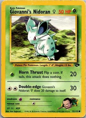 Pokémon-Karte Giovanni's Nidoran ♀ 75/132 Gym Challenge