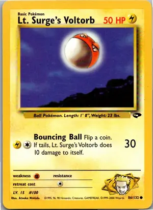 Pokémon-Karte Lt. Surge's Voltorb 86/132 Gym Challenge