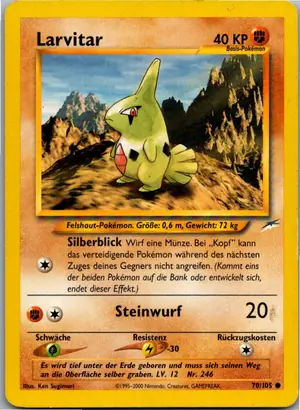 Pokémon-Karte Larvitar 70/105 Neo Destiny