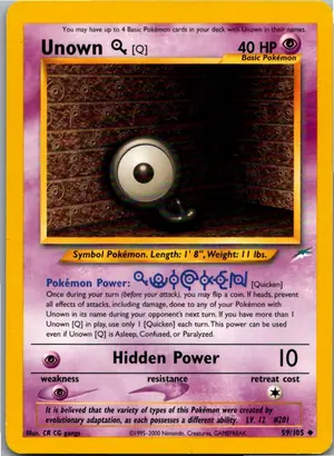 Pokémon-Karte Unown [Q] Icognito Q 59/105 Neo Destiny