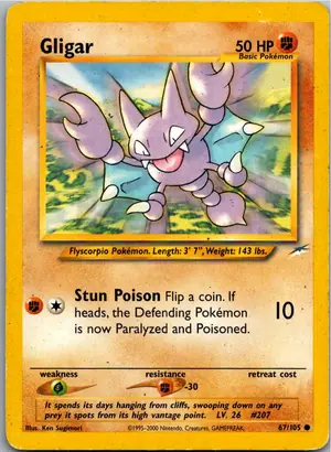 Pokémon-Karte Gligar Skorgla 67/105 Neo Destiny