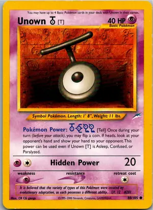 Pokémon-Karte Unown [T] Icognito T 88/105 Neo Destiny