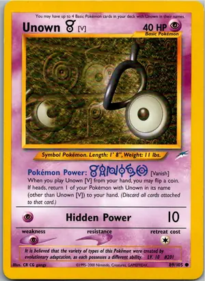 Pokémon-Karte Unown [V] Icognito V 89/105 Neo Destiny