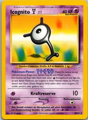 Pokémon-Karte Icognito Y 40/64 Neo Revelation