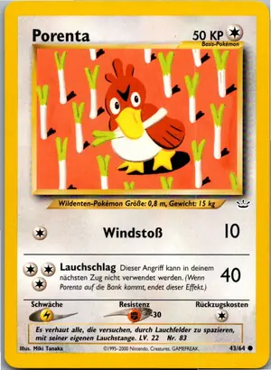 Pokémon-Karte Porenta 43/64 Neo Revelation