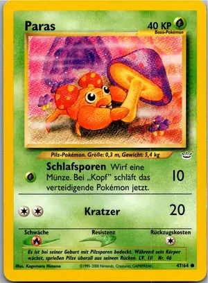 Pokémon-Karte Paras 47/64 Neo Revelation