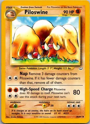 Pokémon-Karte Piloswine Keifel 36/64 Neo Revelation
