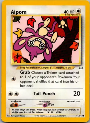 Pokémon-Karte Aipom Griffel 41/64 Neo Revelation