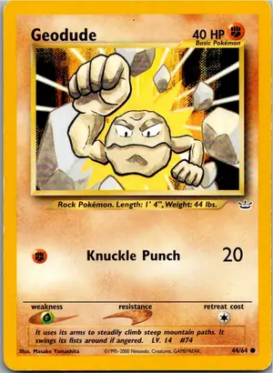 Pokémon-Karte Geodude Kleinstein 44/64 Neo Revelation
