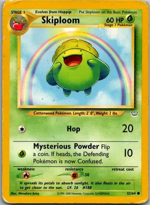 Pokémon-Karte Skiploom Hubelupf 52/64 Neo Revelation