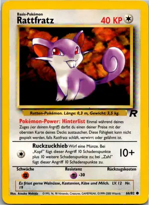 Pokémon-Karte Rattfratz 66/82 Team Rocket