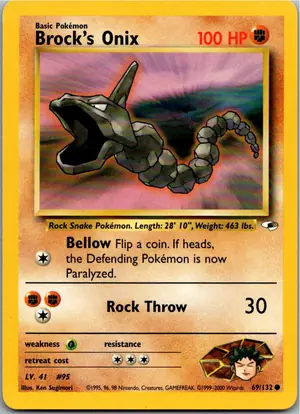 Pokémon-Karte Brock's Onix 69/132 Gym Heroes
