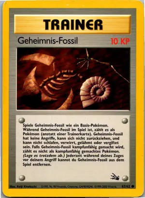 Pokémon-Karte Geheimnis-Fossil 62/62 Fossil