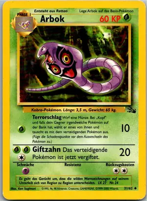 Pokémon-Karte Arbok 31/62 Fossil