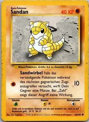 Pokémon-Karte Sandan 62/102 Grundset