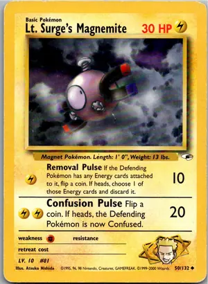 Pokémon-Karte Lt. Surge's Magnemite 50/132 Gym Heroes
