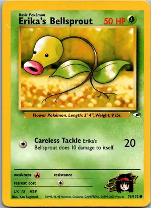Pokémon-Karte Erika's Bellsprout 76/132 Gym Heroes