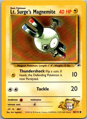 Pokémon-Karte Lt. Surge's Magnemite 80/132 Gym Heroes