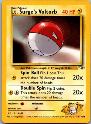 Pokémon-Karte Lt. Surge's Voltorb 84/132 Gym Heroes
