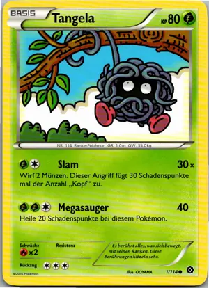 Pokémon-Karte Tangela 1/114 Dampfkessel
