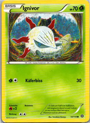 Pokémon-Karte Ignivor 14/114 Dampfkessel
