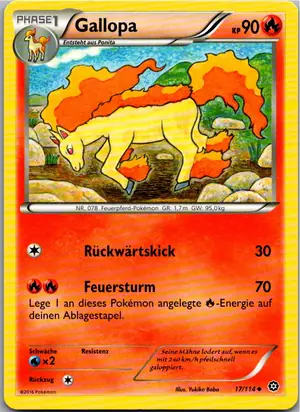 Pokémon-Karte Gallopa 17/114 Dampfkessel