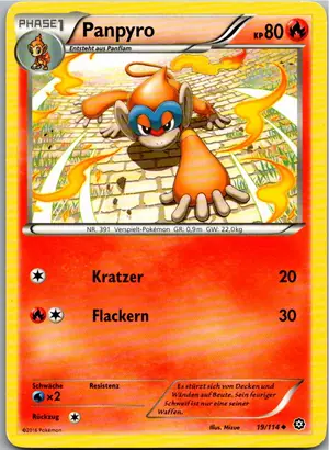 Pokémon-Karte Panpyro 19/114 Dampfkessel